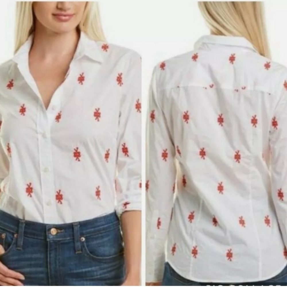 J Crew 100% cotton  slim fit button down   Size 4  perfect for spring
